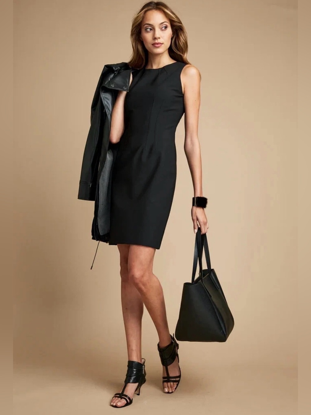 NWT Elie Tahari Emory Black Sleeveless Mini Sheath Dress Size 12 Msrp $328